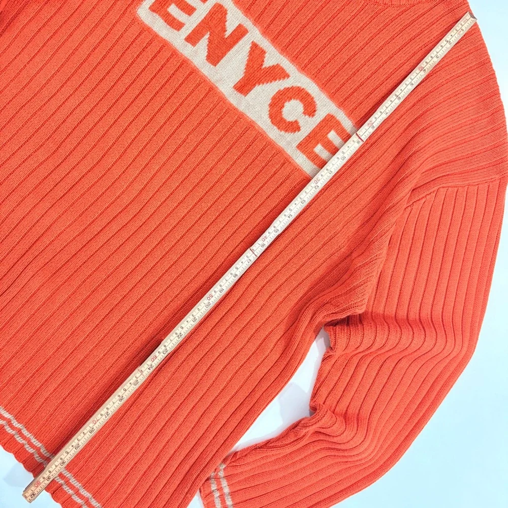 Enyce Sweater Mens XXXL Orange Good Y2K Ribbed Knit Logo Streetwear Pullover